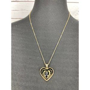 NEW Teacher Appreciation‎ Pi Heart Pendant Gold Tone Necklace